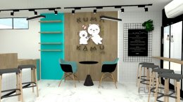 ออกแบบ ผลิต และติดตั้งร้าน : Kuma Kamu ร้านชา เครื่องดื่ม อิตาเลียนโซดา  บางใหญ่ นนทบุรี